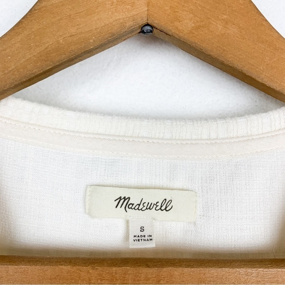 Madewell Ivory Cold Shoulder Top Sz S - Picture 6 of 8